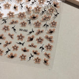 JMEOWIO 6 Blatt 3D Nagelsticker Blumen Nail Art Naklejka Selbstklebend Nagelaufkleber 5D Stereoskopisch Frühling Sommer Blumen Dekoration Nageldesign Zubehör