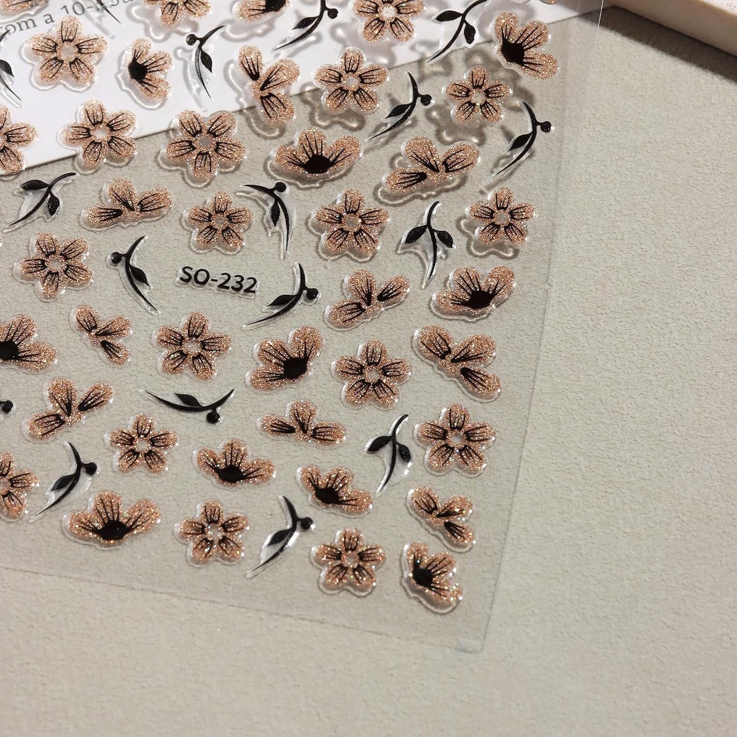 JMEOWIO 6 Blatt 3D Nagelsticker Blumen Nail Art Naklejka Selbstklebend Nagelaufkleber 5D Stereoskopisch Frühling Sommer Blumen Dekoration Nageldesign Zubehör