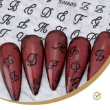 7 Blätter 3D alfabety Nagelsticker Nagelfolie Selbstklebend Buchstaben Aufkleber Nägel Zubehör Nagelaufkleber Klebebuchstaben Aufkleber Selbst Gestalten List Listy Naklejki na paznokcie