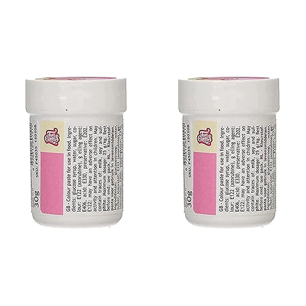 Skoncentrowany barwnik spożywczy Funcakes Paste Color Pink; do ciasta, kremu, fondantu, marcepanu, ciasta, pasty modelarskiej i pasty kwiatowej. Halal i koszerne. 30 gr