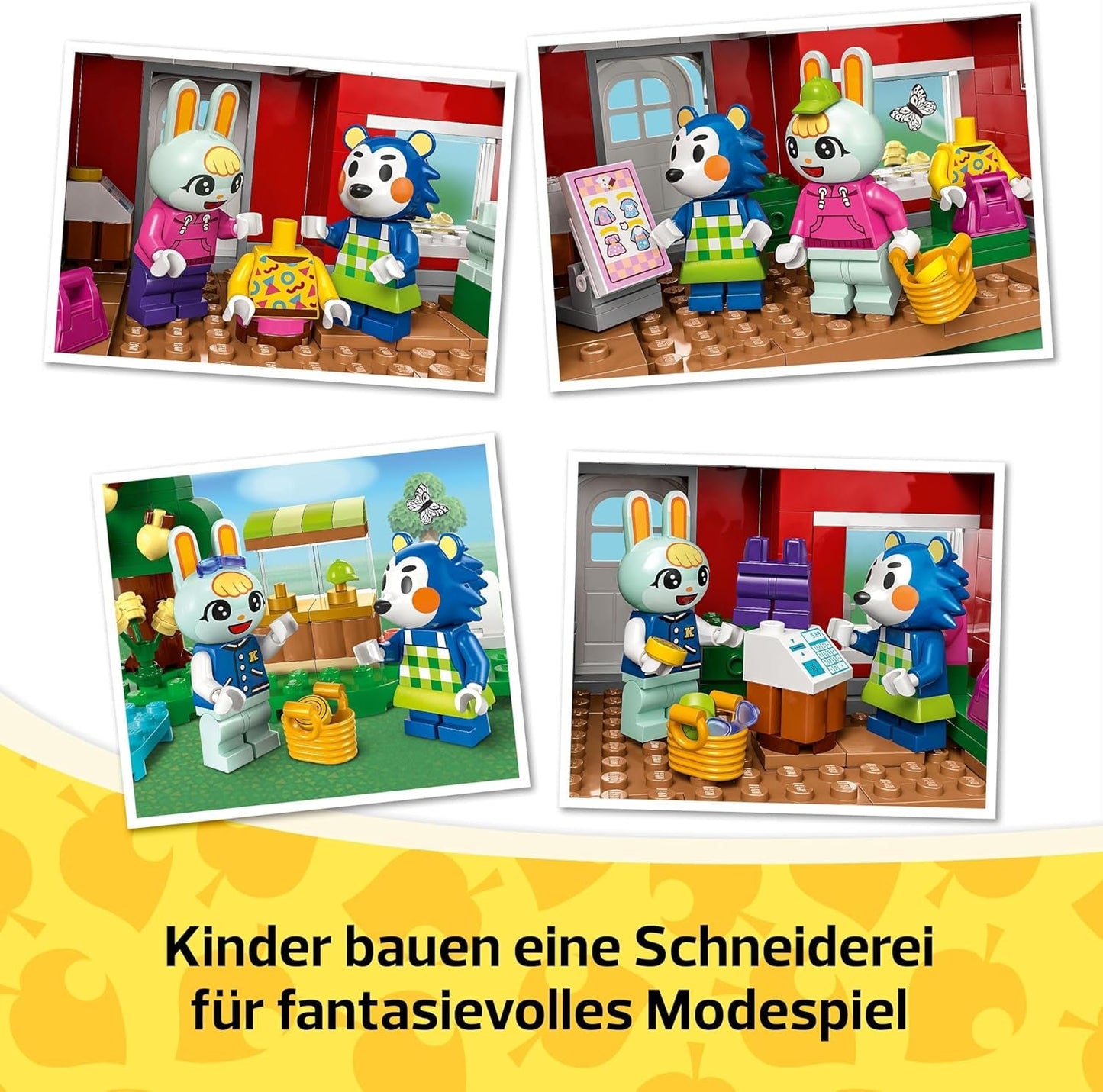 LEGO Animal Crossing Tailoring Sisters Kreatywny zestaw do odgrywania ról, prezent dla dziewcząt, chłopców i fanów gier wideo w wieku od 6 lat, zestaw przygodowy 77055 Zestawy do budowania Besuche w sklepie LEGO