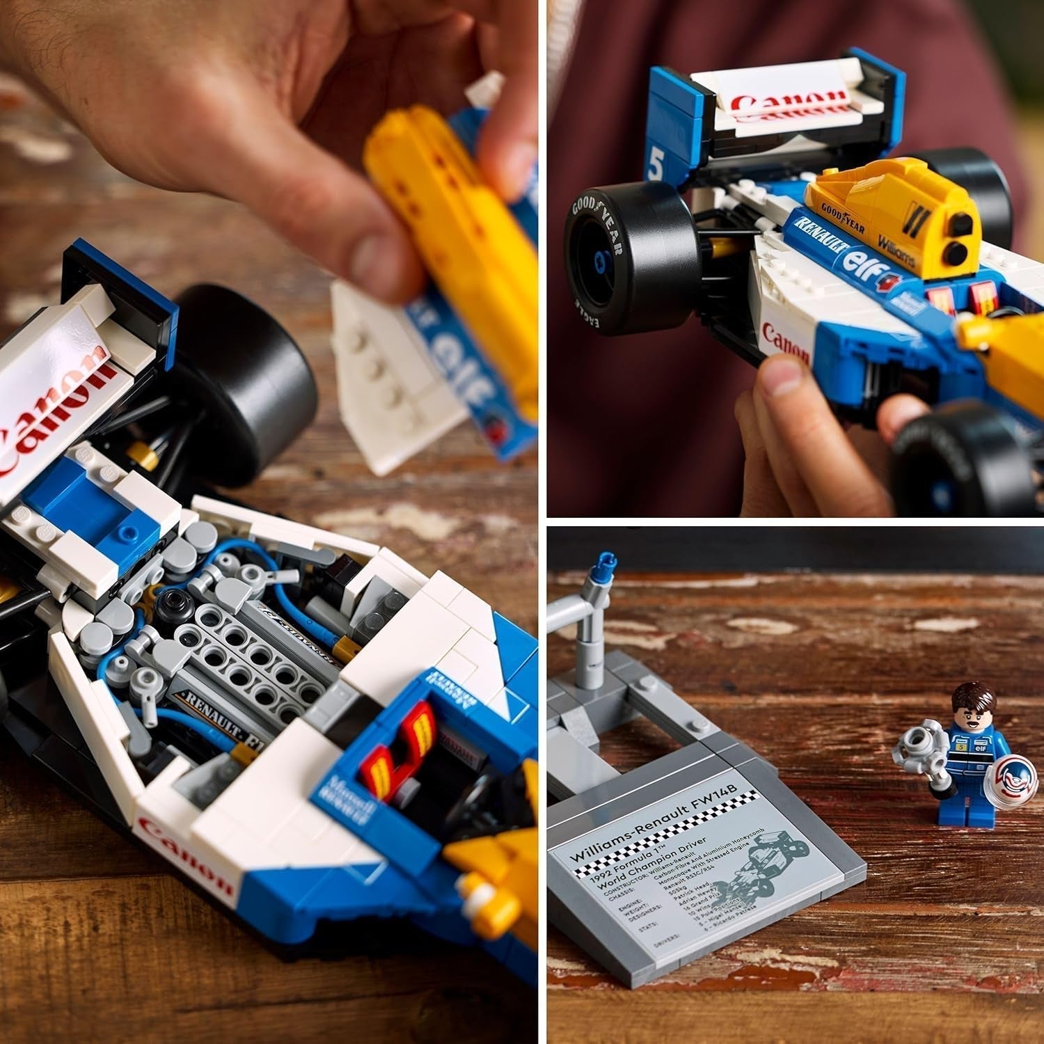 LEGO Icons Williams Racing FW14B z Nigelem Mansellem - Model samochodu F1 z minifigurkami kierowców wyścigowych do kolekcjonowania - Dekoracja biurka ze stojakiem - Prezent dla dorosłych i nastolatków Fani sportów motorowych 10353 Zestawy do budowania Besuche den LEGO-Store
