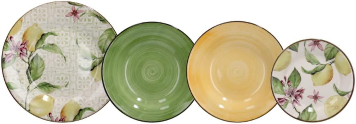 Komplet zastawy stołowej Zagara dla 6 osób, 18 sztuk, ceramiczny, wielokolorowy