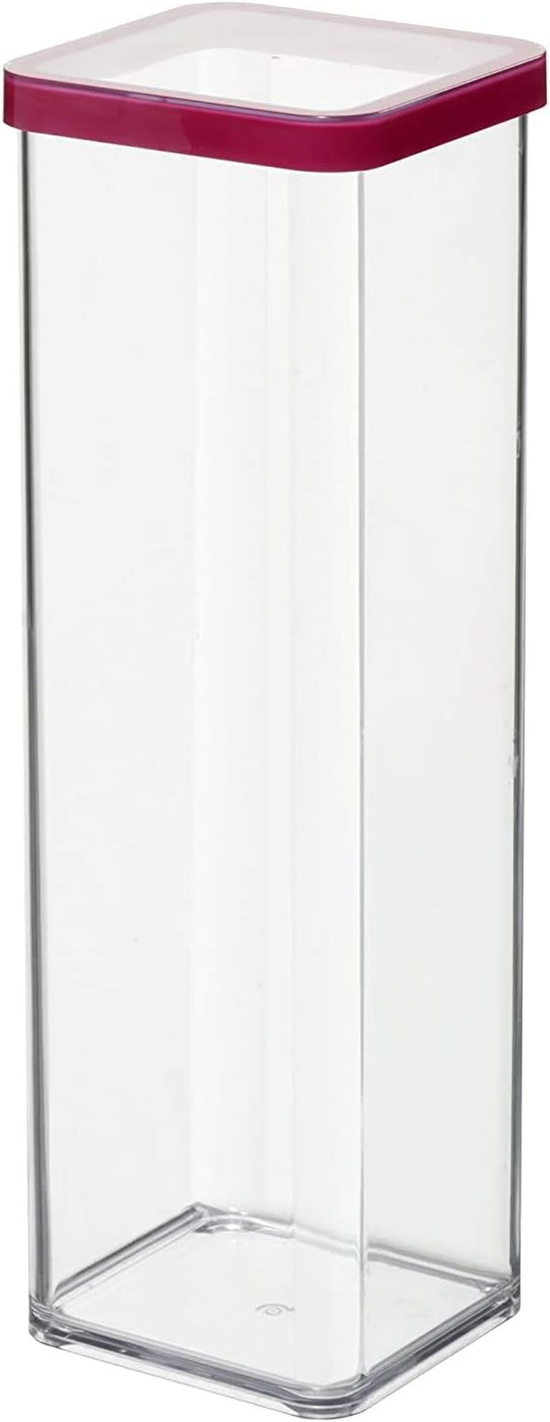 Rotho Loft Zestaw 5 słoików z pokrywkami Różne rozmiary Plastik spożywczy (PP) Bez BPA Przezroczysty/czerwony (21,4 x 21,4 x 23,5 cm) Pudełka do przechowywania żywności Naty Shop 2 L Square