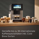 Automatyczny ekspres do kawy Siemens EQ900 TQ903D03, sterowanie z aplikacji, intuicyjny wyświetlacz dotykowy, tryb baristy, AromaBoost, redukcja szumów, młynek Premium, automatyczne czyszczenie parą, 1500 W, stal nierdzewna