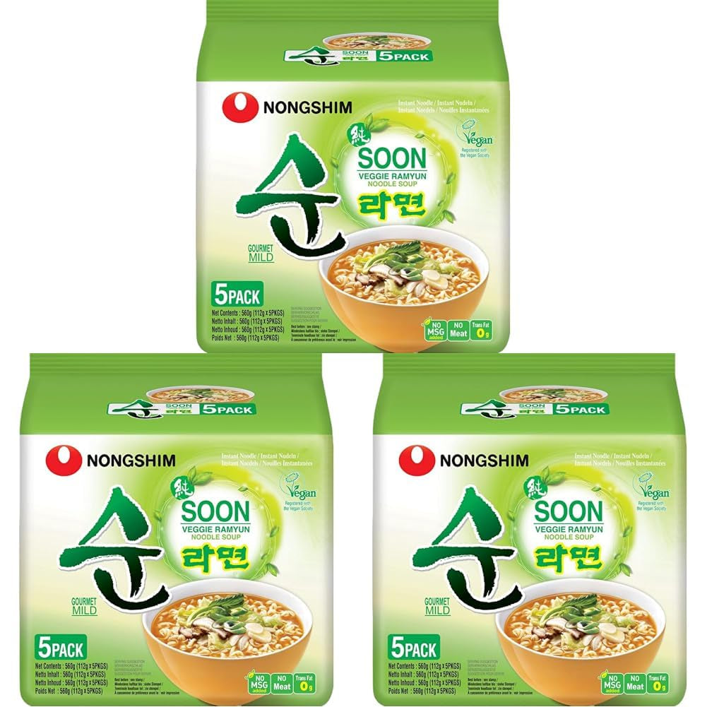 Nong Shim - Zupa Nudeln Instant Cup Soon Veggie - Opakowanie zbiorcze (12 X 67 GR)