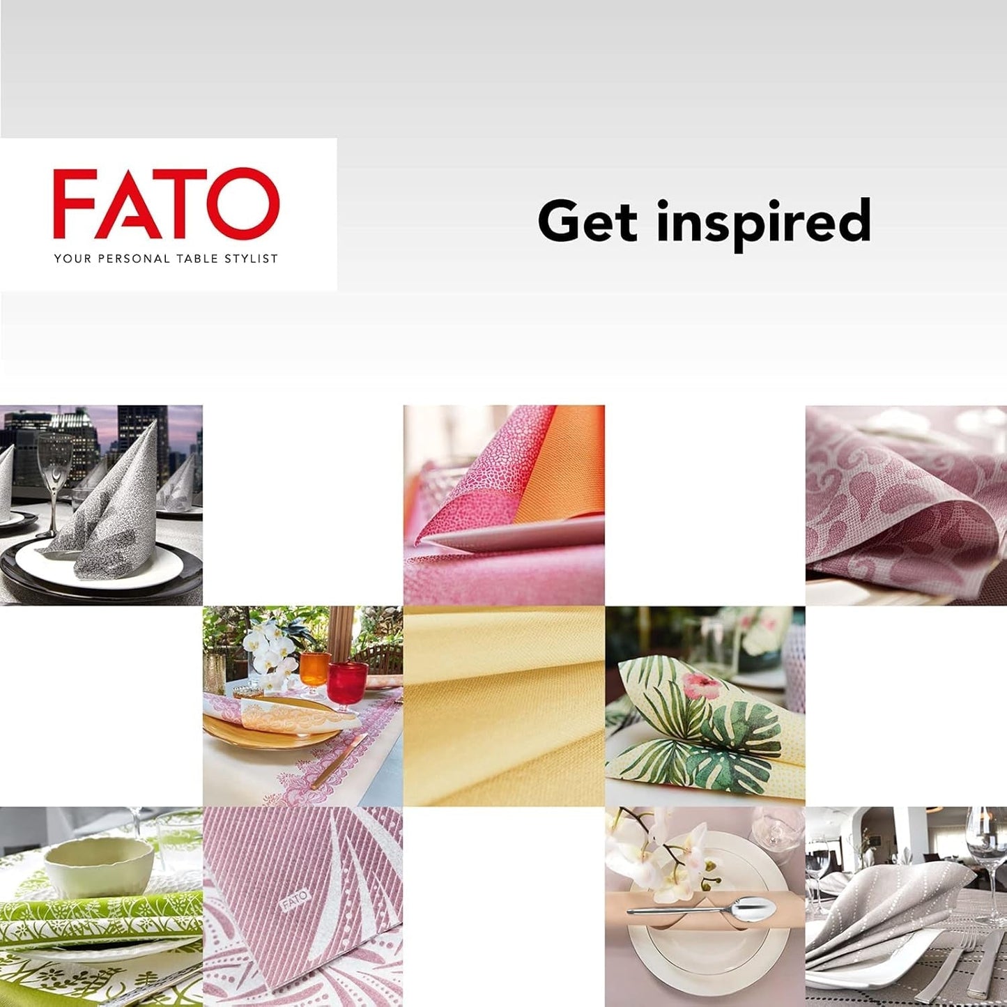 Fato - Suche serwetki papierowe, Airlaid, efekt tkaniny, opakowanie 50 serwetek, rozmiar 40X40 złożone na 4, kolor czarny