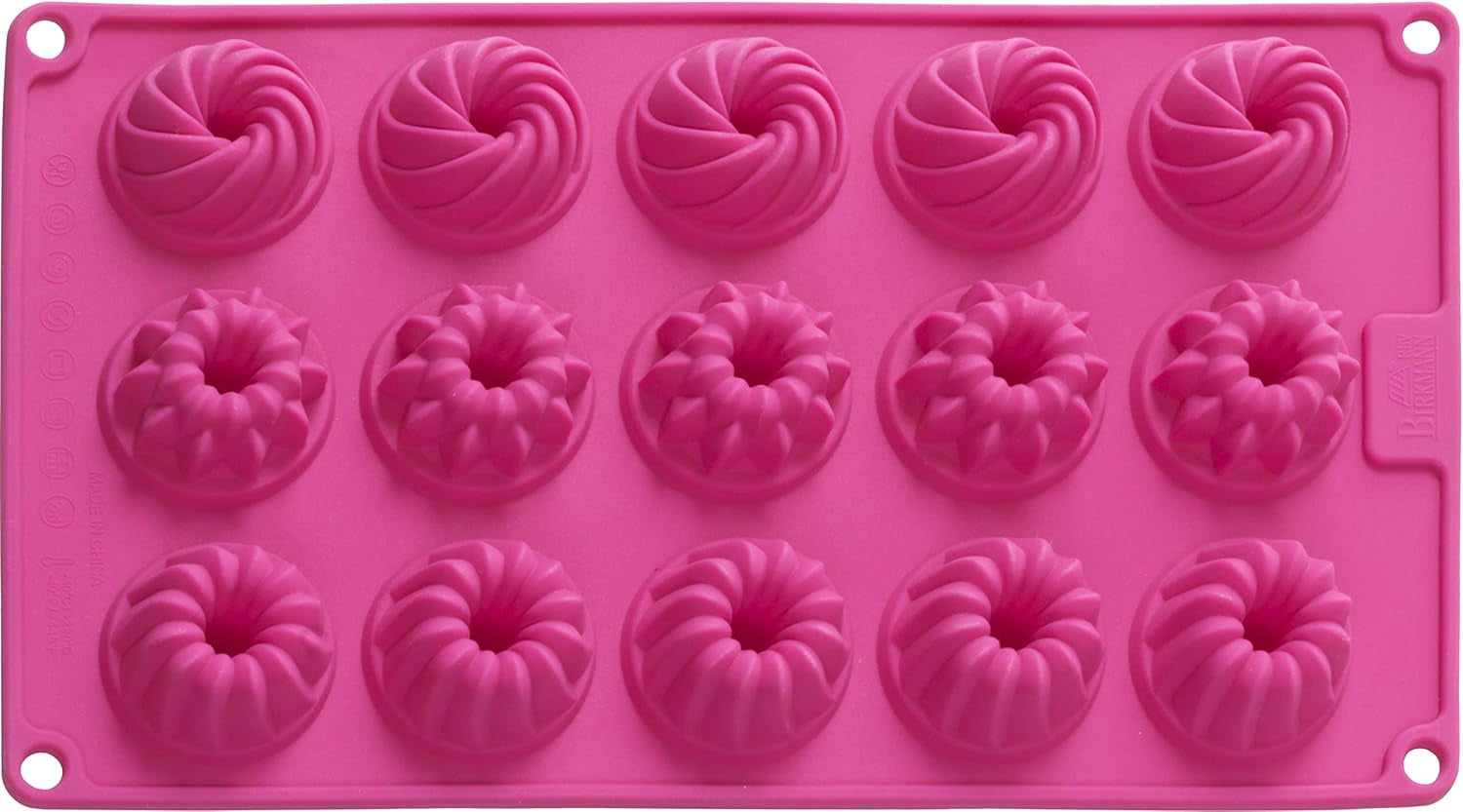 Birkmann, Easy Baking, Donutblech, Backform Für 6 Donuts, Mit Hochwertiger Antihaftbeschichtung, Ø 9 Cm, Mit Rezept, 881631 Formy i blachy do pieczenia Naty Shop 15Er Gugelhupfform