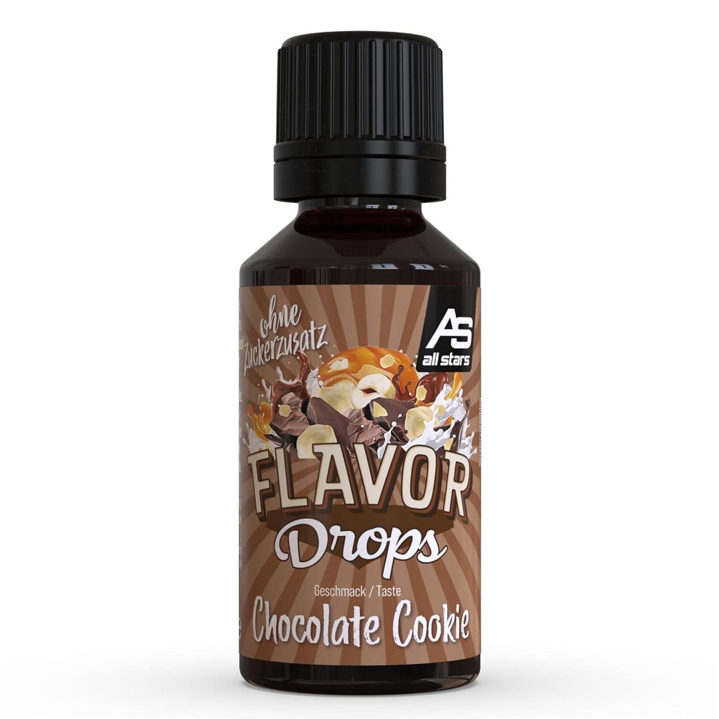 ALL STARS Flavour Drops, Krople smakowe bez dodatku cukru i bez kalorii - Słodycz i aromat do potraw, 30 ml Słodziki Naty Shop Ciasto czekoladowe 30 ml