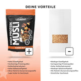 Layenberger 3K Muesli wysokobiałkowe, 50% Eiweiß i 18% Kohlenhydratu - opakowanie pojedyncze (1X 390 g) - Schoko-Nuss Cereale Naty Shop