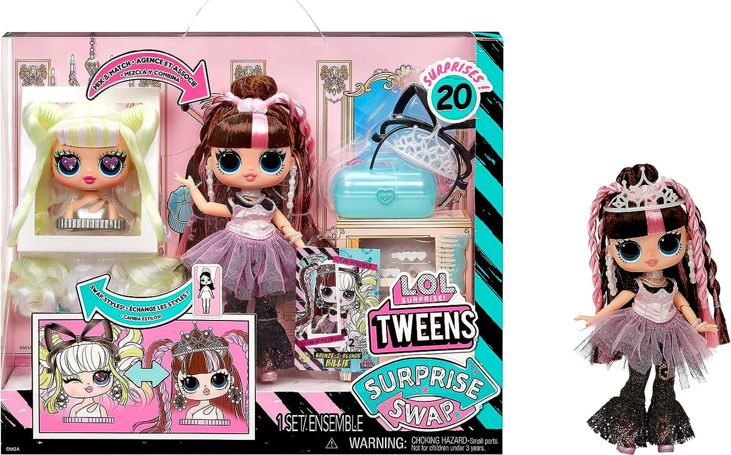KUPA ŚMIECHU. Surprise Tweens Surprise Swap Series - Bronze-2-Blonde Billie - Modepuppe mit mehr als 20 Überraschungen, w tym styling-Kopf i toller Mode und Accessoires - idealne dla Kinder ab 4 Jahren