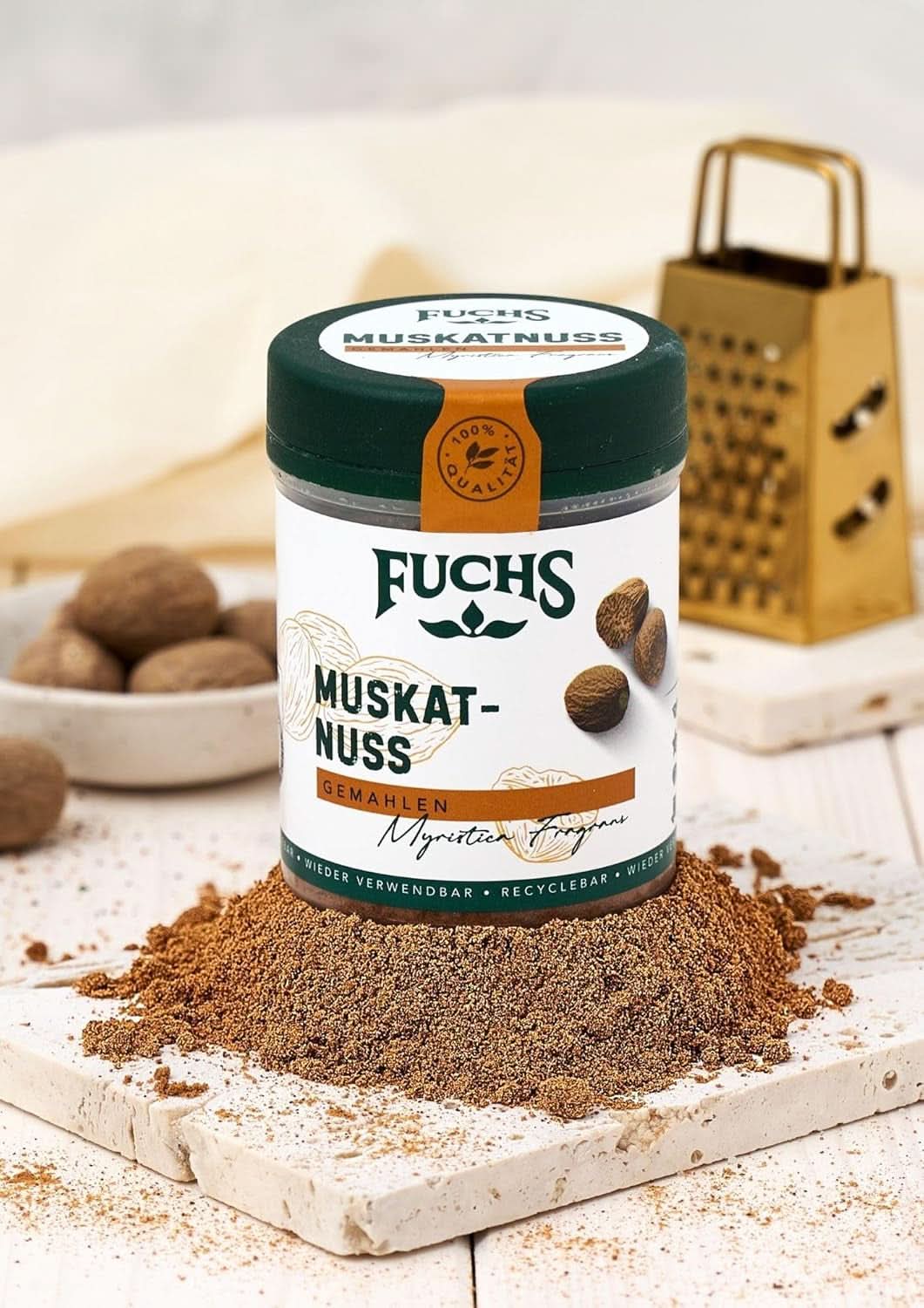 Fuchs Mielona gałka muszkatołowa, 50 gramów Przyprawy Naty Shop