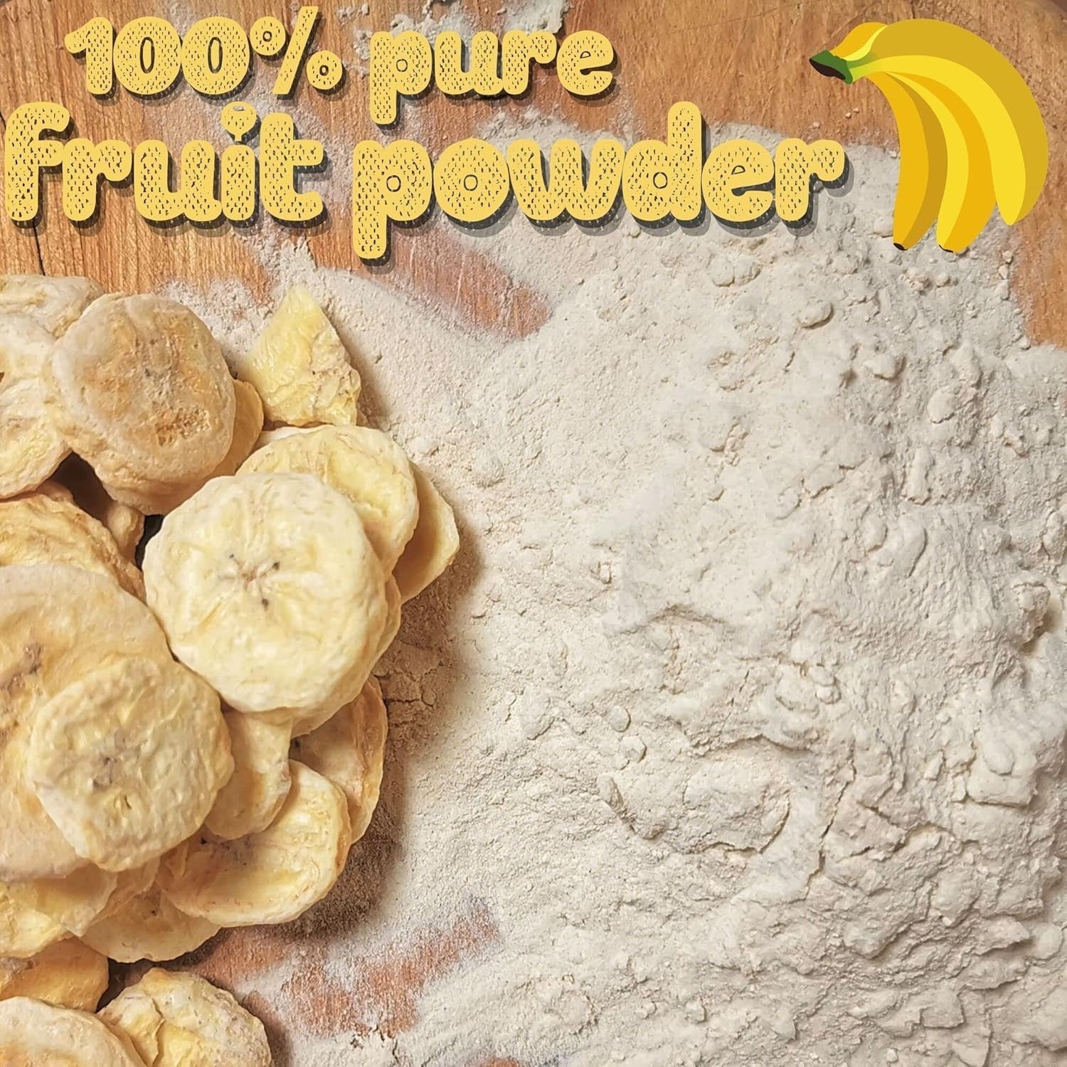 Liofilizowane banany w proszku | XL 300g Proszek owocowy Liofilizowany proszek bananowy | Do smoothie, pieczenia, ciasta | Liofilizowany banan | Owoce liofilizowane | ZingyZoo Proszek bananowy Naty Kup produkty suszone