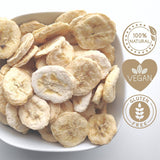 Liofilizowane banany | Opakowanie 120g Banany suszone bez cukru | Liofilizowany banan | Banany z suszonymi owocami | Świeże banany liofilizowane | Liofilizowane plasterki banana Naty Shop produkty suszone