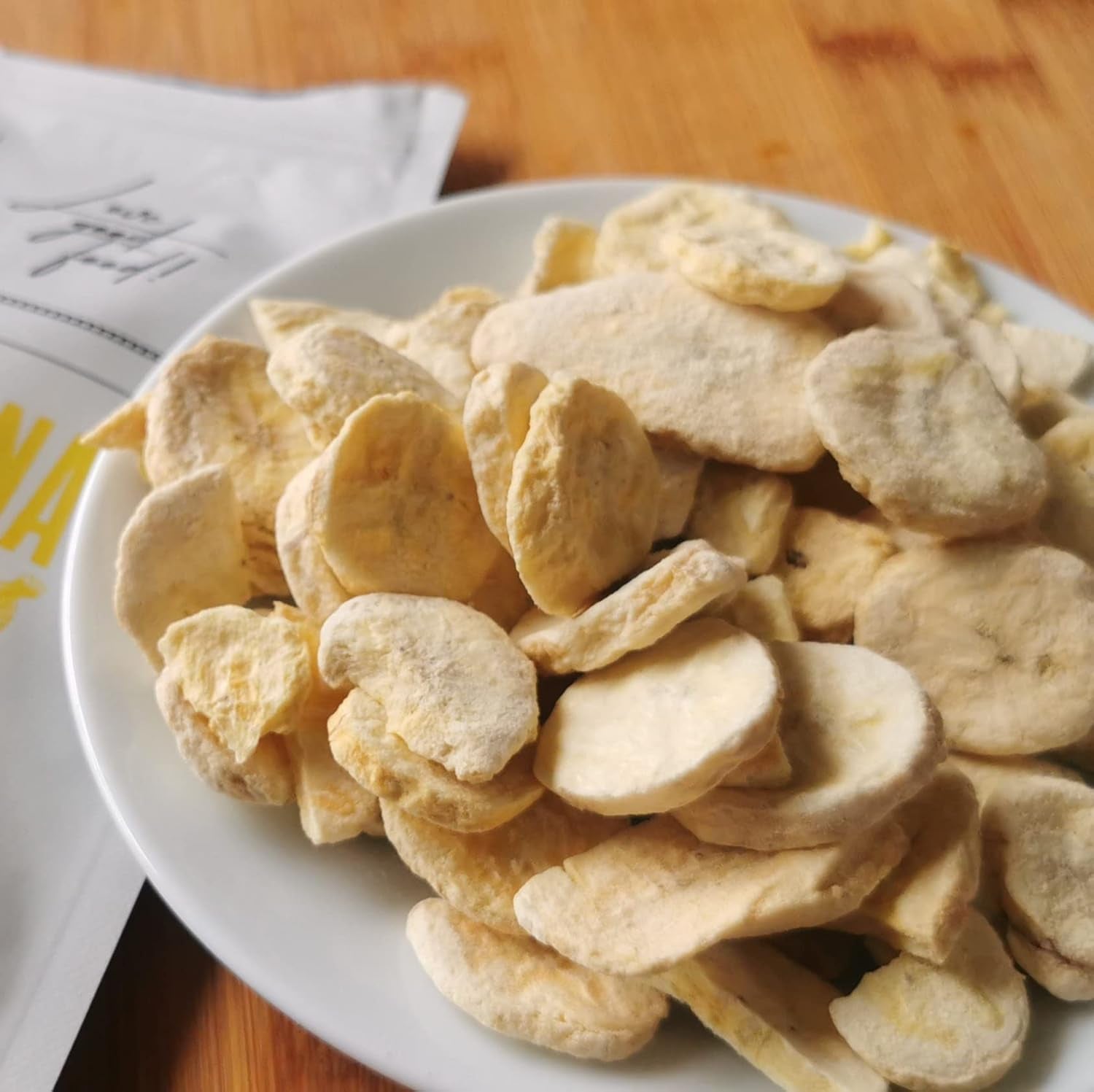 Liofilizowane banany | Opakowanie 120g Banany suszone bez cukru | Liofilizowany banan | Banany z suszonymi owocami | Świeże banany liofilizowane | Liofilizowane plasterki banana Naty Shop produkty suszone