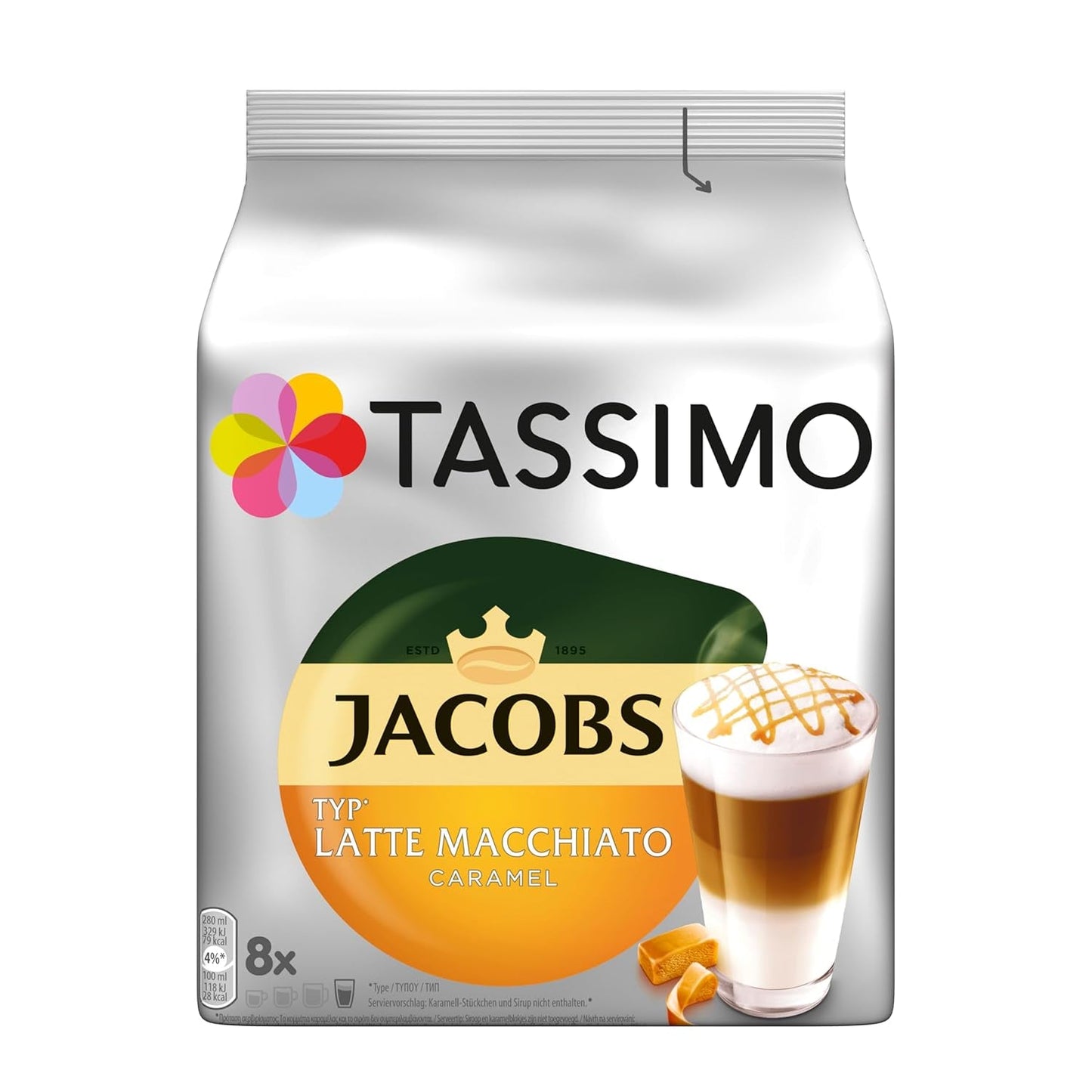 Tassimo Kapseln Probierbox, Vielfaltspaket, 64 podkładki, 5 sortenów