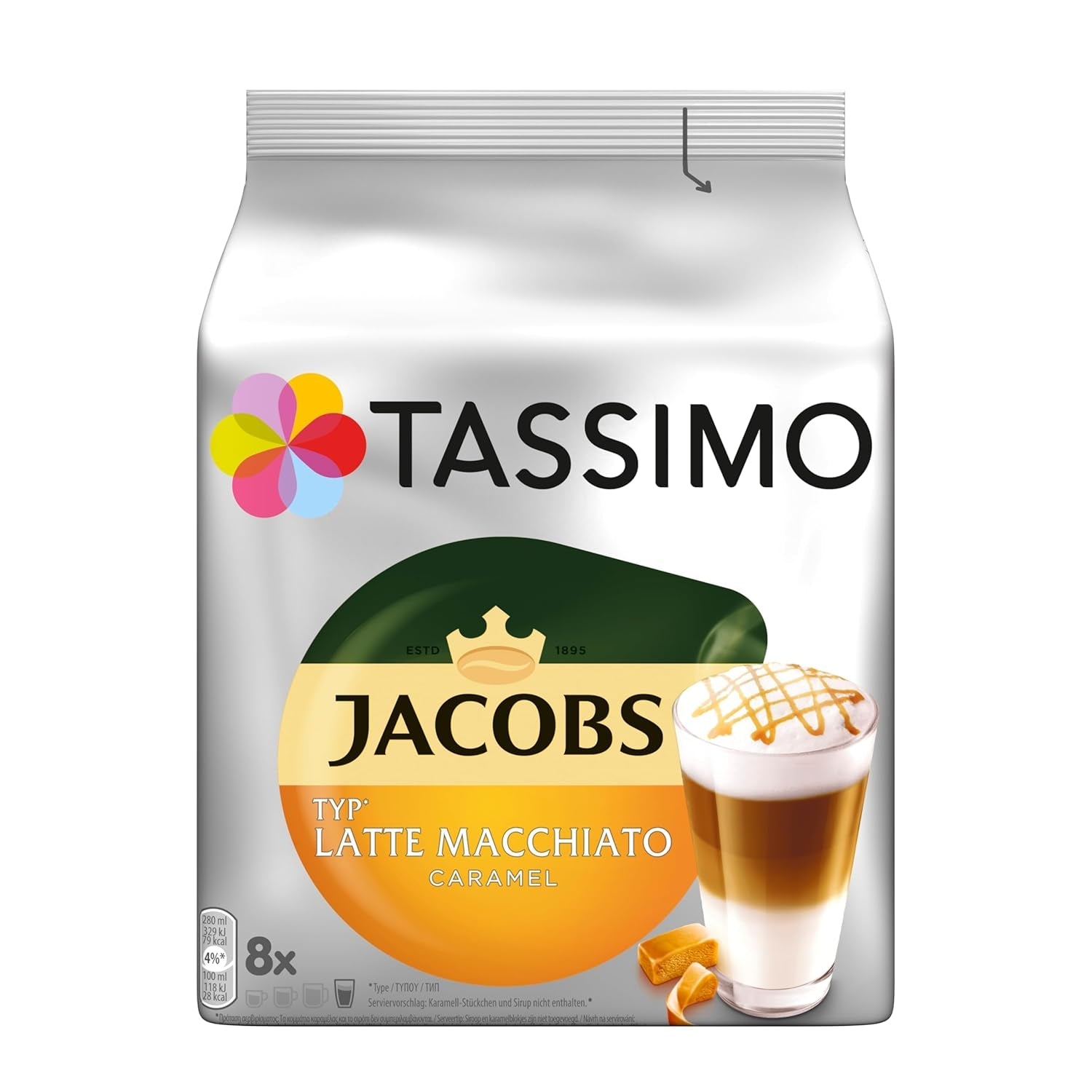Tassimo Kapseln Probierbox, Vielfaltspaket, 64 podkładki, 5 sortenów