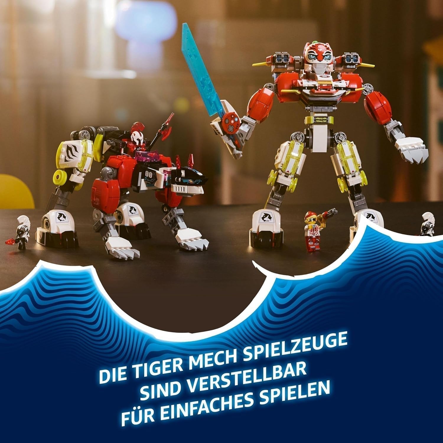 LEGO Dreamzzz Cooper's Tiger Mech i Zero's Hot Rod Car, zabawkowy samochód dla dzieci, prezent dla 9-letnich chłopców i dziewcząt, zestaw 2 w 1 z mechem i minifigurkami 71497 Zestawy do budowania Besuche w sklepie LEGO