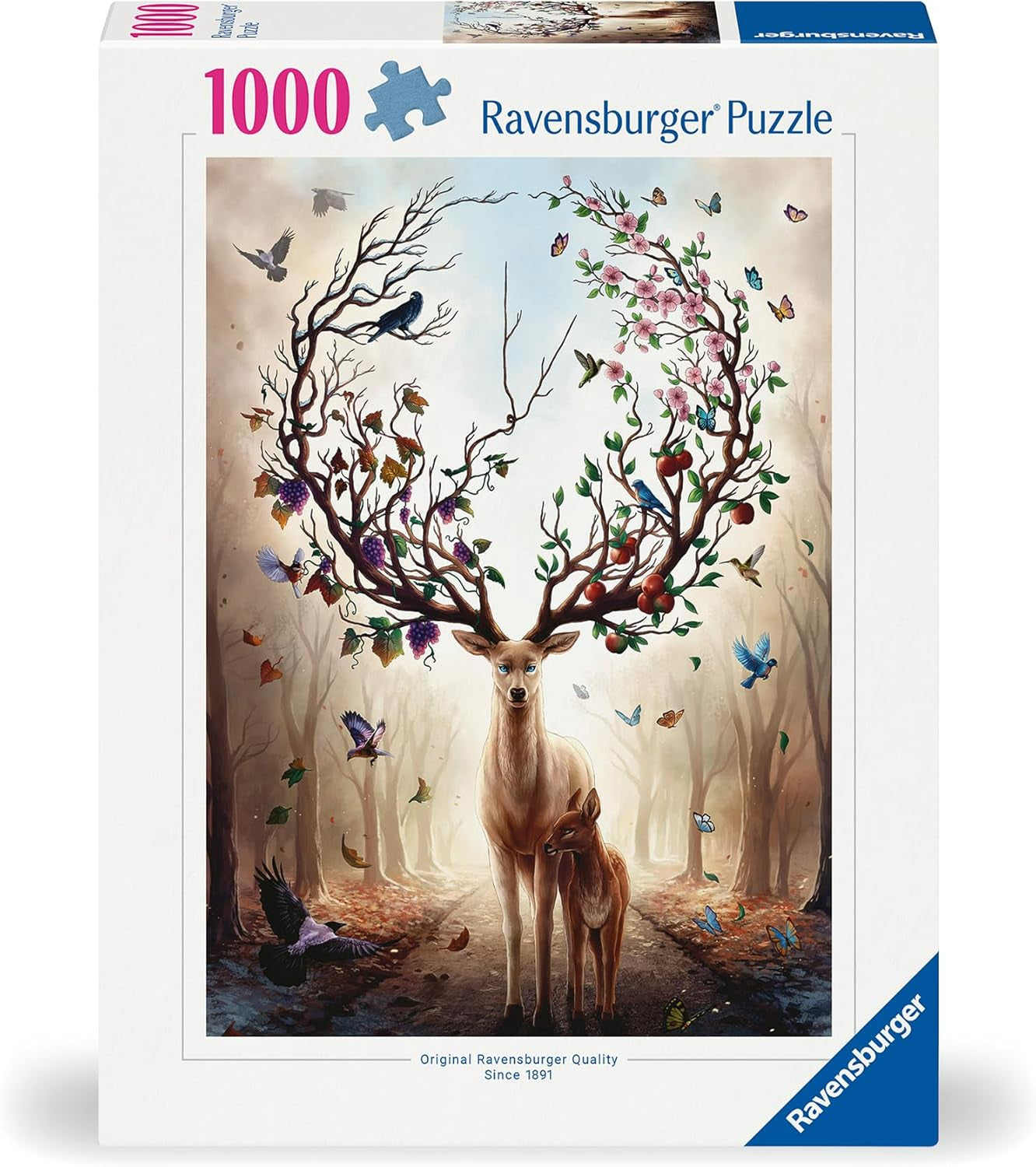 Ravensburger Puzzle 12000459 - Magiczny Jeleń - 1000-elementowe puzzle dla dorosłych i dzieci od 14 lat, puzzle z jeleniem Puzzle Naty Shop