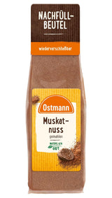 Ostmann Gewürze - Muskatnuss gemahlen | Idealny do dodawania smaku potrawom ziemniaczanym Zum Nachfüllen der Streudose | Zamykana torebka 50 g