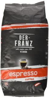 Der-Franz Espresso Kaffee, Intensität 5/5, Arabica i Robusta, ganze Bohne, 4 x 1000 g