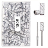 BLESWIN 100 szt. małych taśm szlifierskich do wierteł do paznokci, drobne ziarno 240 z 2 szt. wierteł 3 mm, mini taśmy szlifierskie do polerowania naturalnych paznokci i czyszczenia skórek do przygotowania, różowy