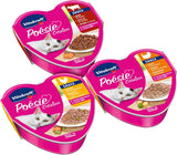 Vitakraft Poésie Création, Tender Selection, Mokra karma dla kota, Mokra karma dla kota w sosie, z kurczakiem, z indykiem, z wołowiną, bez dodatku cukru i zbóż (1 opakowanie 6 x 85g)