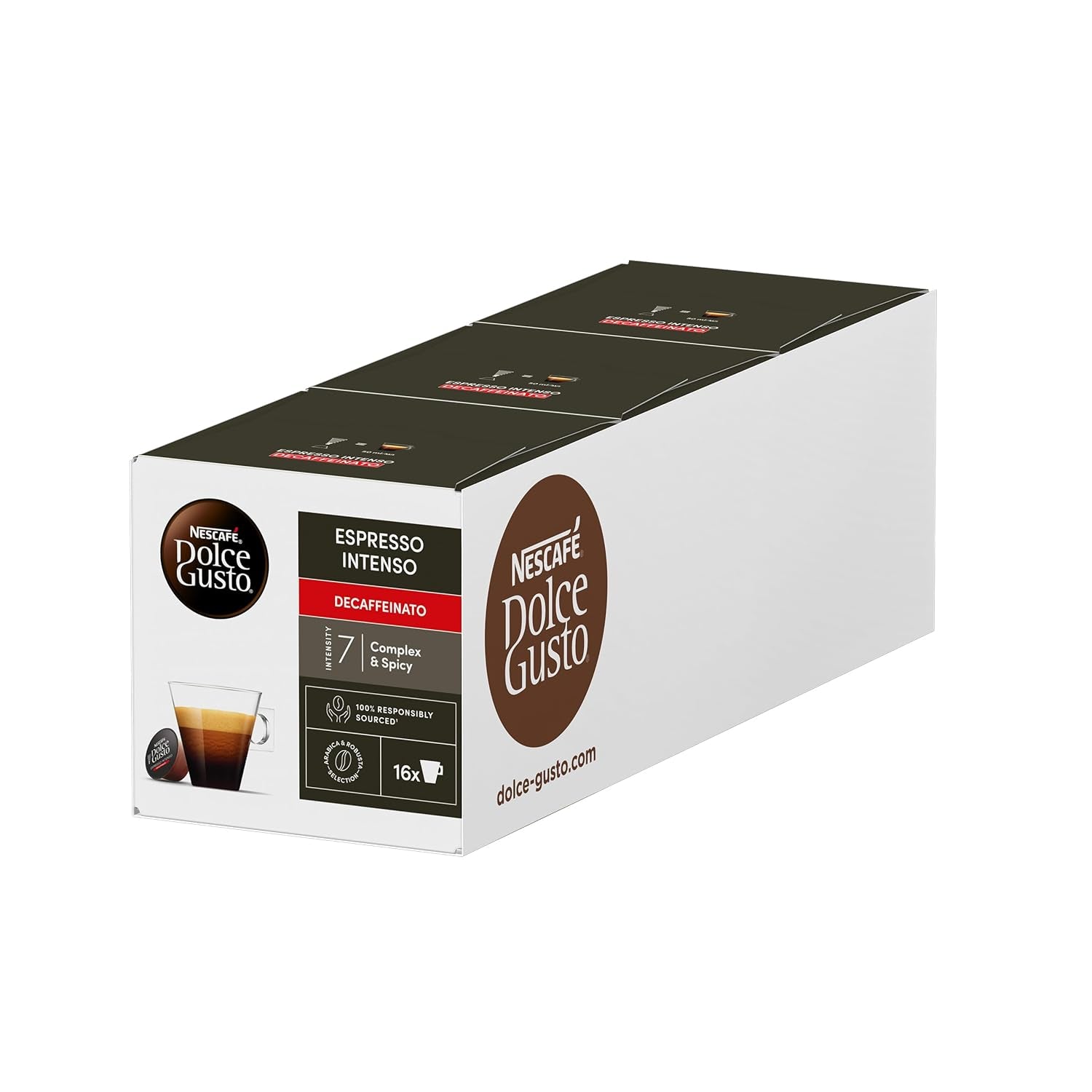 Nescafé Dolce Gusto Cafe Dolce Gusto Espresso Intenso Desc. | Nestle Pack 3 Kisten Mit 18 Kapseln, Die Jewells 16 Einheit (3er Pack)