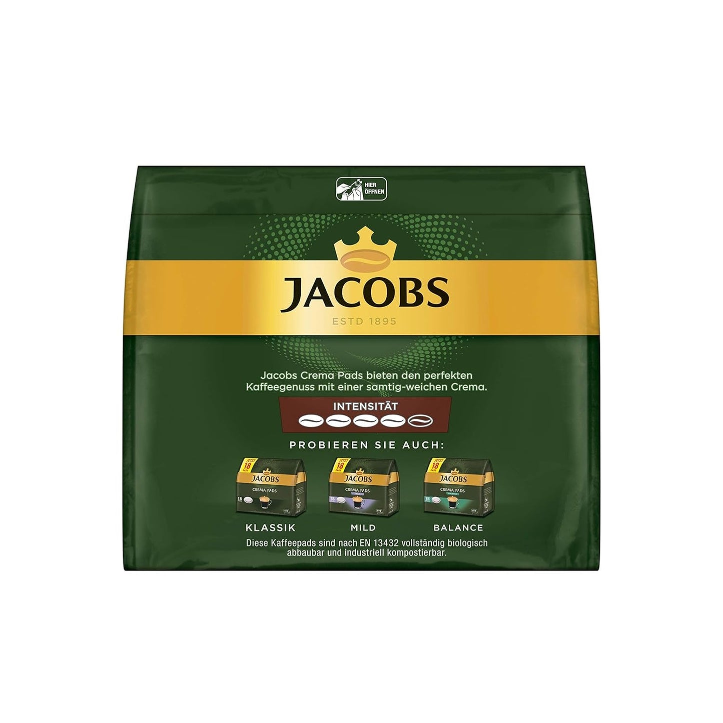Kräftig Cream Pads, 90 kompatybilnych z Senseo Kaffeepads UTZ-zertifiziert, 5er Pack, 5 x 18 Getränke & Cream Pads, 90 kompatybilnych z Senseo Kaffeepads UTZ-zertifiziert, 5er Pack, 5 x 18 Getränke