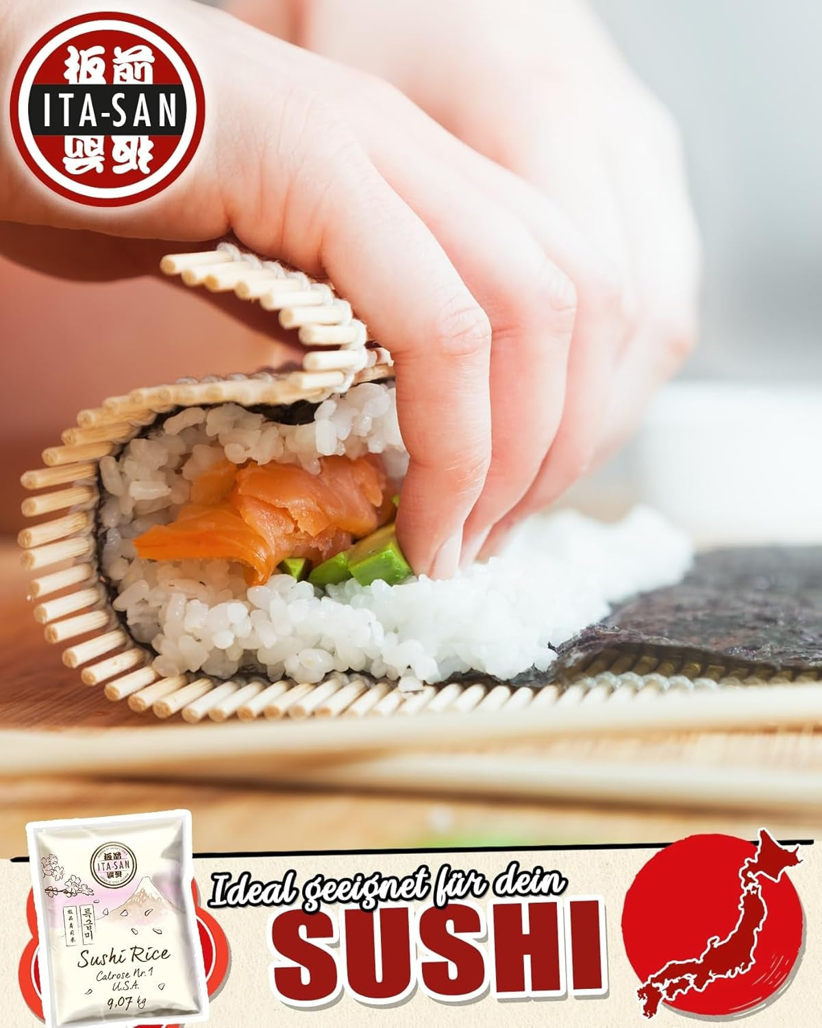 ITA-SAN Calrose / Ryż do sushi, 1 opakowanie (1 x 9,07 kg)