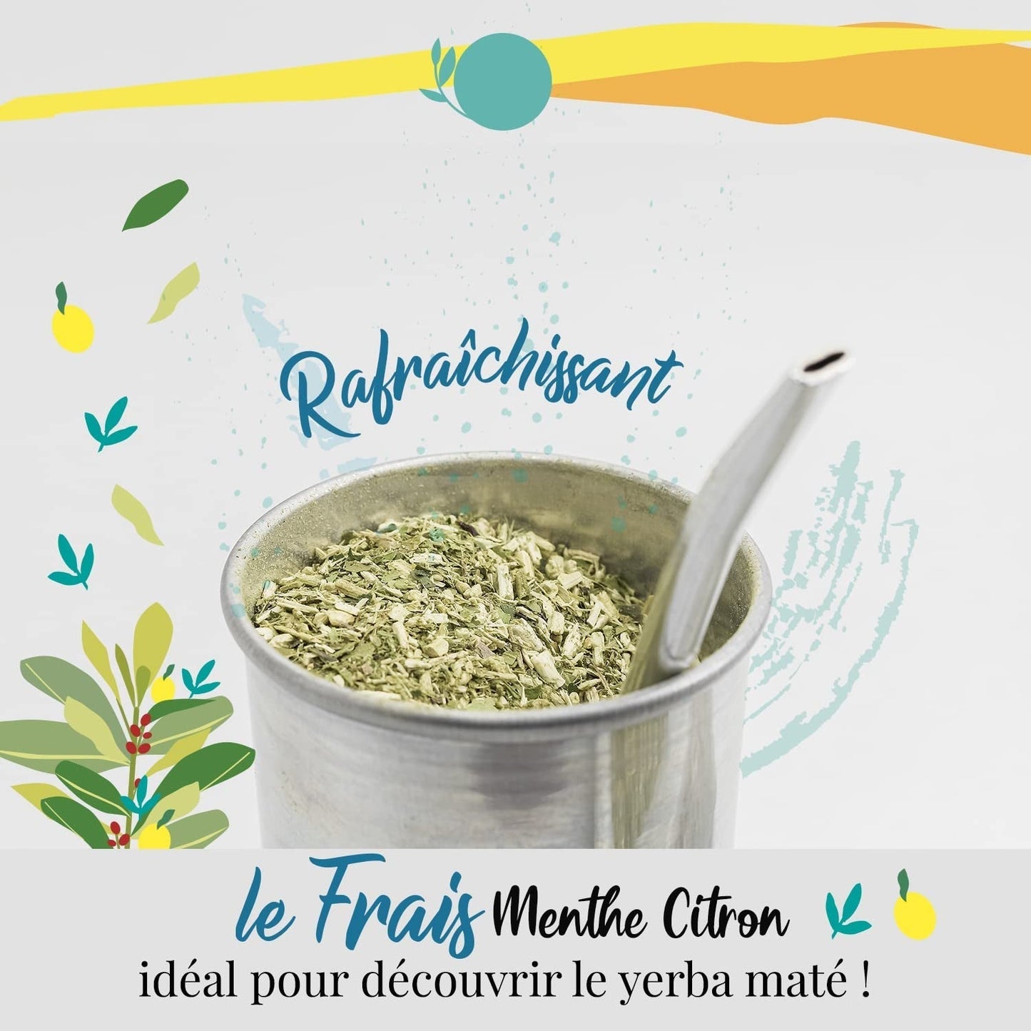 ORIGEENS BIO YERBA MATE Z MIĘTĄ I CYTRYNĄ 200 G - Świeżość I Niepalona Bio Yerba Mate, liście, bez łodyżek i pyłu