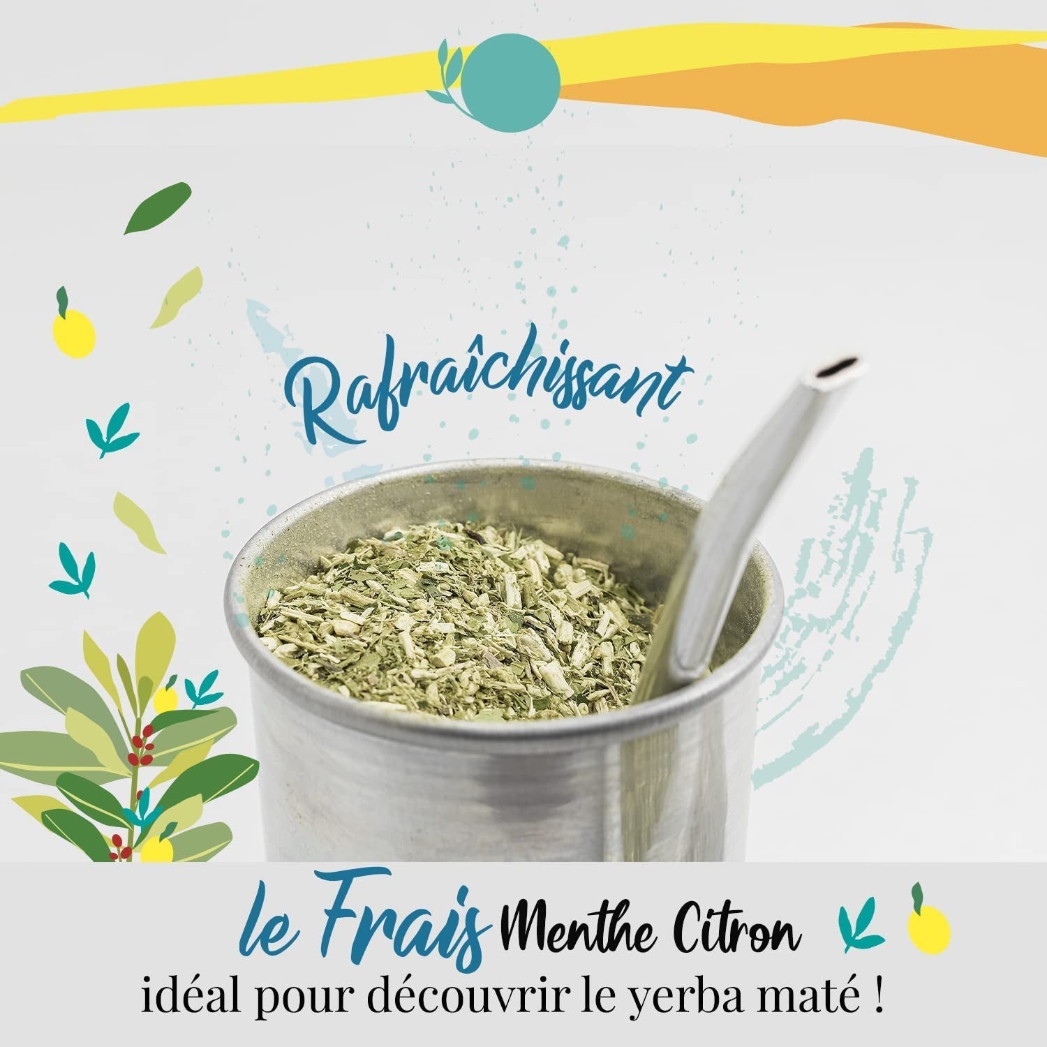 ORIGEENS BIO YERBA MATE Z MIĘTĄ I CYTRYNĄ 200 G - Świeżość I Niepalona Bio Yerba Mate, liście, bez łodyżek i pyłu