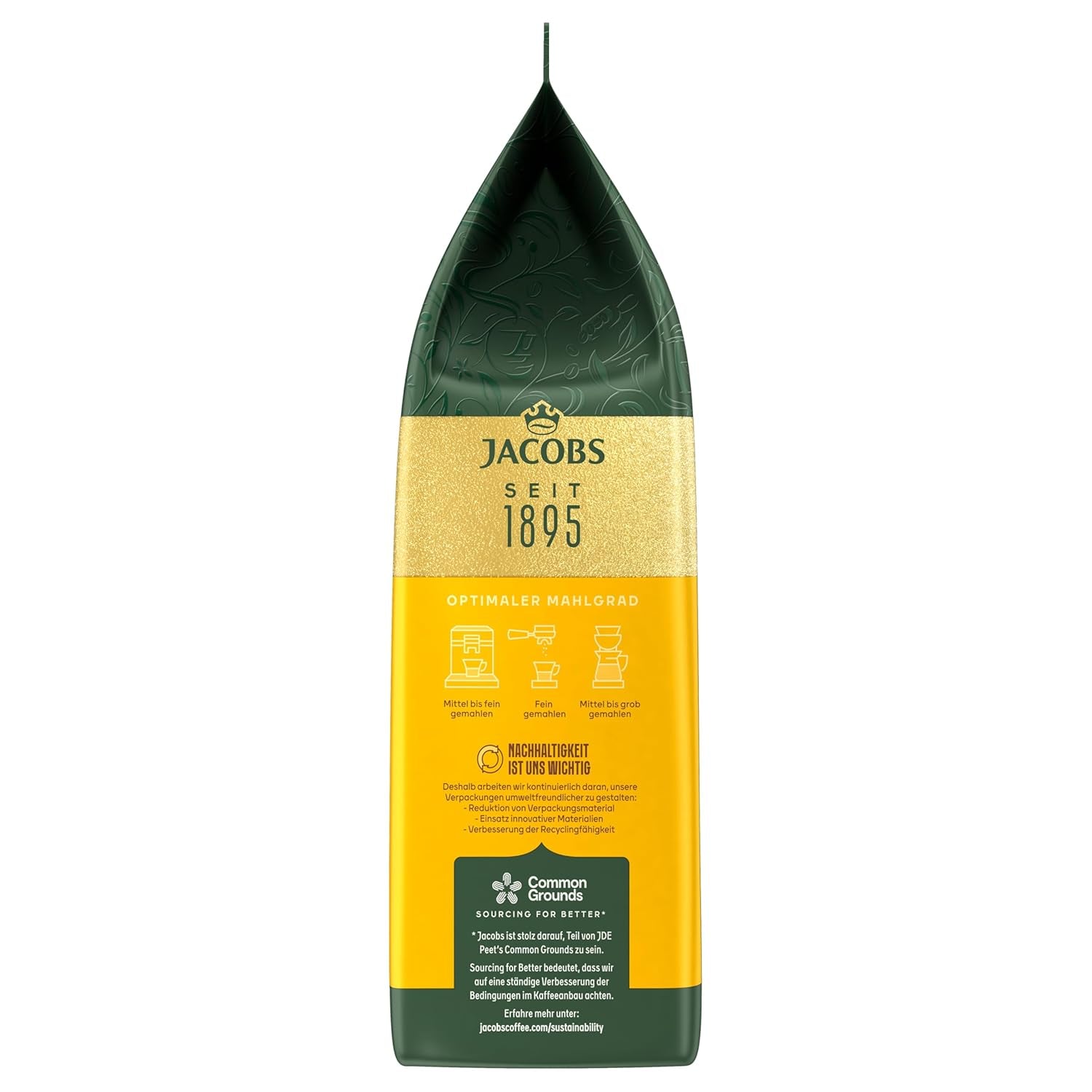 Jacobs Kaffeebohnen Café Crema Gold, vollmundig & fruchtig, geröstet w Bremie, Intensität 5/10, Kaffee ganze Bohnen, 1 kg