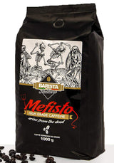 🔱 Mephisto - Ekstremalnie Mocna Kawa 🔱 Kawa ziarnista 1 kg 🔱 Kawa o wysokiej zawartości kofeiny 🔱 Solidny Premium