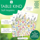 Talking Tables Jednorazowe serwetki stołowe, miękkie serwetki papierowe, jednorazowe serwetki w kwiatowy wzór, na wesela lub do codziennego użytku, przyjazne dla środowiska, kompostowalne, nadające się do recyklingu