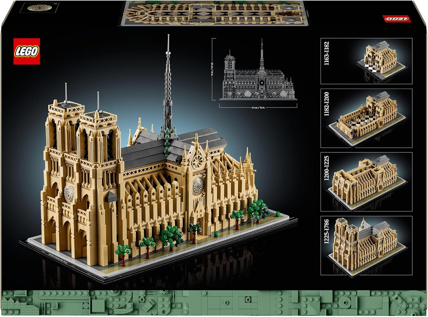LEGO Architecture Notre-Dame De Paris, kolekcja dla dorosłych, pamiątka z Francji, prezent dla kobiet, mężczyzn, globtroterów i miłośników historii, model architektoniczny 21061 zestawy do budowania Besuche w sklepie LEGO