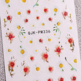 JMEOWIO Nagelsticker Blume 10 Blatt Nail Art Naklejka Selbstklebend Nagelaufkleber Frühling Letnia dekoracja kwiatowa Nageldesign Zubehör