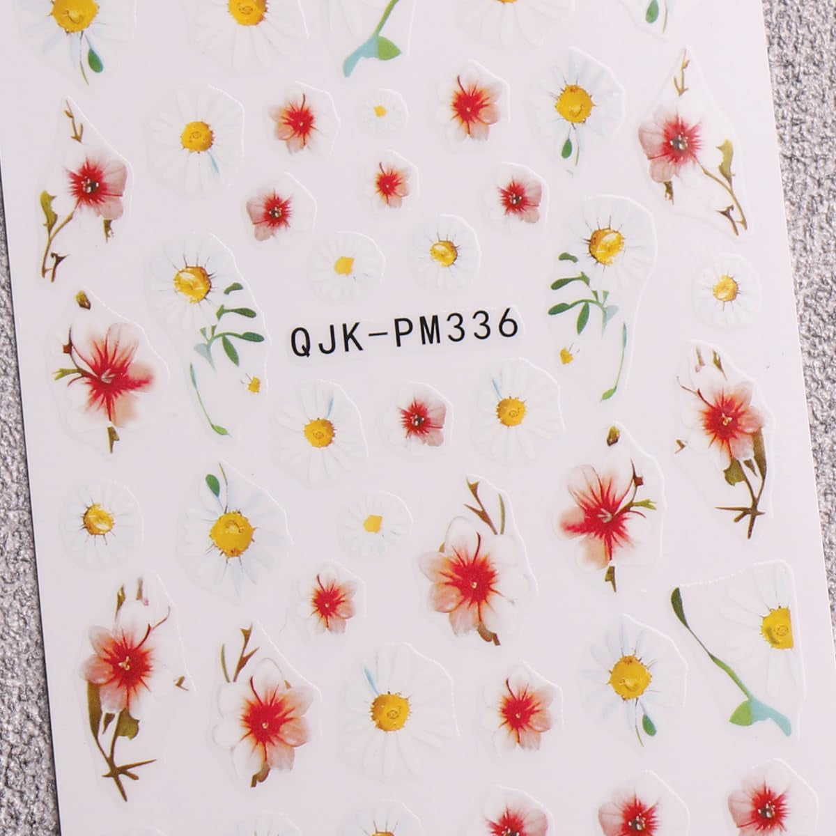 JMEOWIO Nagelsticker Blume 10 Blatt Nail Art Naklejka Selbstklebend Nagelaufkleber Frühling Letnia dekoracja kwiatowa Nageldesign Zubehör