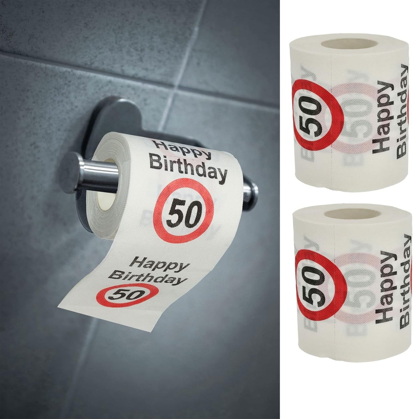 Zestaw 4 papierów toaletowych „Wszystkiego najlepszego z okazji 40. urodzin” │40. urodziny 24 metry 2-tkaniny 180Gr/m2 │ Papier toaletowy z motywem papieru toaletowego (4 X papier toaletowy 40)