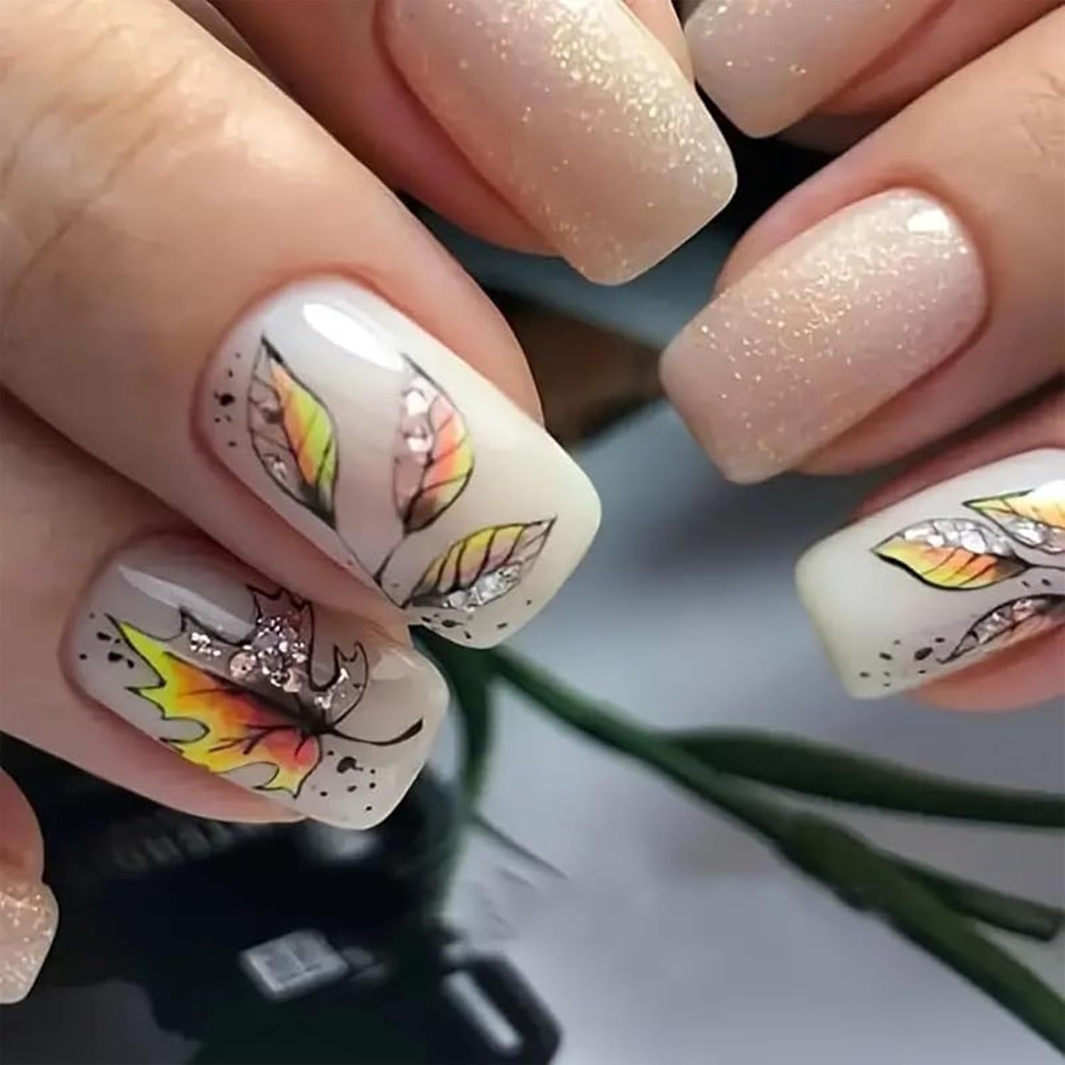 6 Blatt Herbst Nagelsticker, Ahornblatt Selbstklebend Nagelaufkleber, Herbst Nail Naklejka, Nageldesign Zubehör, Nail Art Naklejka, Selbstklebende Deko Für Nägel