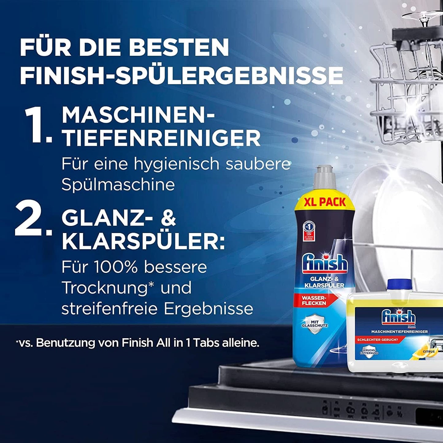 Finish Deep Machine Cleaner Citrus - płynny środek do czyszczenia maszyn przeciw osadom z kamienia i tłuszczu, zapewniający czystą zmywarkę - opakowanie ekonomiczne Naty Shop