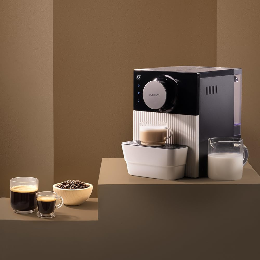Kompaktowy ekspres do kawy Cecotec Cremmaet Cube, 1350 W, system prasowania 10 g, system wstępnego zaparzania, 19 bar, system termobloku, 5 stopni mielenia, dotykowy panel sterowania