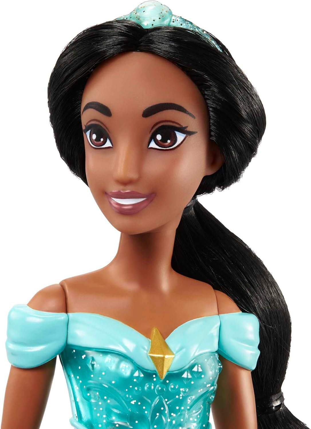 Mattel Disney Princess Zabawka Jasmine Fashion Ruchoma lalka z błyszczącymi ubraniami i akcesoriami Prezent dla dzieci inspirowany filmami Disneya HLW12 Naty Shop Dolls