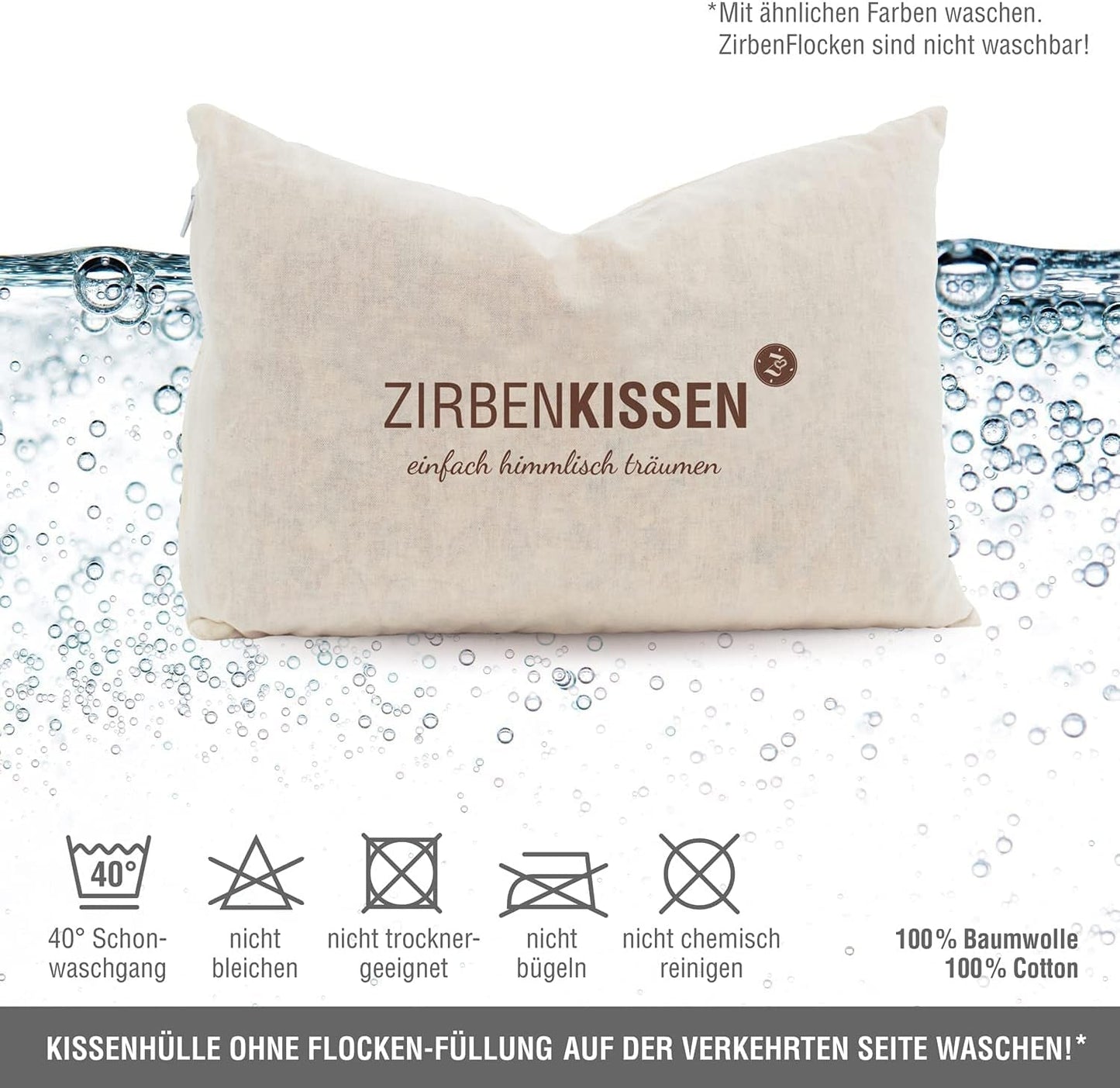 Rodzina szwajcarskiej sosny kamiennej Poduszka ze szwajcarskiej sosny kamiennej Simply Heavenly Dreaming 30X20 cm, drewno, naturalne, 1 sztuka (1 opakowanie) Poduszki standardowe Naty Shop