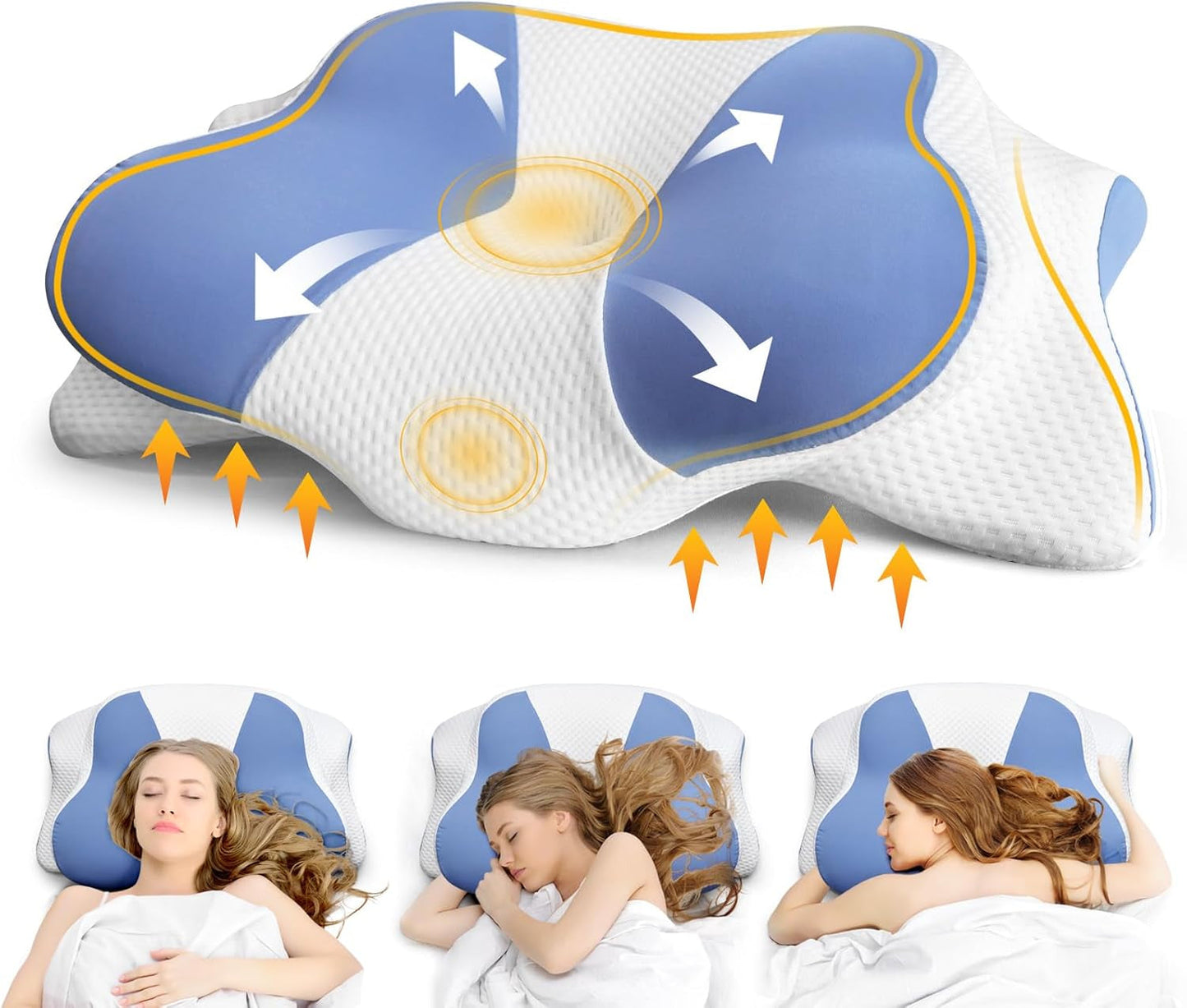 Ergonomiczna poduszka do spania bocznego - poduszka pod kark Poduszka łagodząca ból szyi i ramion Ortopedyczna pianka zapamiętująca kształt szyi Poduszka podtrzymująca brzuch Poduszka do spania na plecach i boku z podparciem szyi Poduszki ortopedyczne szyjki macicy Naty Shop Domyślny tytuł