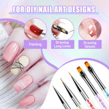 Sularpek 6 Stück Nagel Pinsel, Nail Art Pinsel, Pinsel Nageldesign, Nagel Pinsel Set, Nail Art Dotting Tools Mit 1 Gąbkowy aplikator w pędzelku, Nageldesign Zubehör Für DIY Nail Art Design