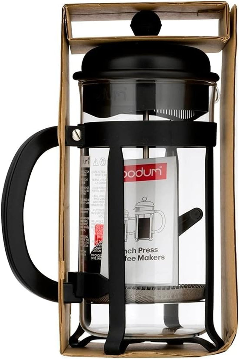 Bodum 1908-01 Ekspres do kawy Java, 8 filiżanek, 1 L, wielowarstwowy, czarny, 10,6 x 16,3 x 24,5 cm, 6 sztuk