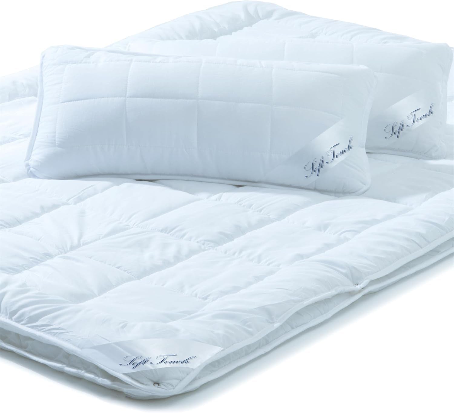 Aqua-Textil Soft Touch Zestaw dla dzieci Pościel 100 X 135 Cm 250G i 350G z poduszką 40 X 60 Cm 150G Pościel 4 pory roku Klimatyzacja Oeko-Tex Kołdry i kołdry Naty Shop 220X260 Cm + 2X 40X80 Cm 4 pory roku