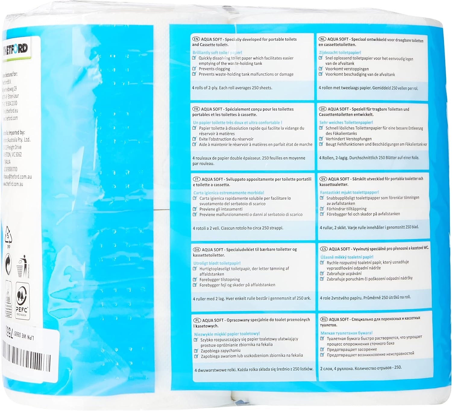 Miękki papier toaletowy Aqua Przenośny papier toaletowy 4 rolki/butelki Toalety kempingowe Papier toaletowy na zewnątrz
