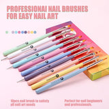 10 Stück Nail-Art-Pinsel, Nagel-Gel-Nagellack-Malpinsel, Zeichenstift, Nagel-Liner-Pinsel i Nagel-Dotting-Stift Für Gel-Nagellack, DIY, Maniküre, Salon Zu Hause